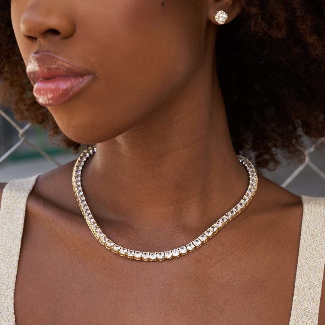 Collier 8Shine — Chaîne Tennis à Diamants en Or Jaune 5mm