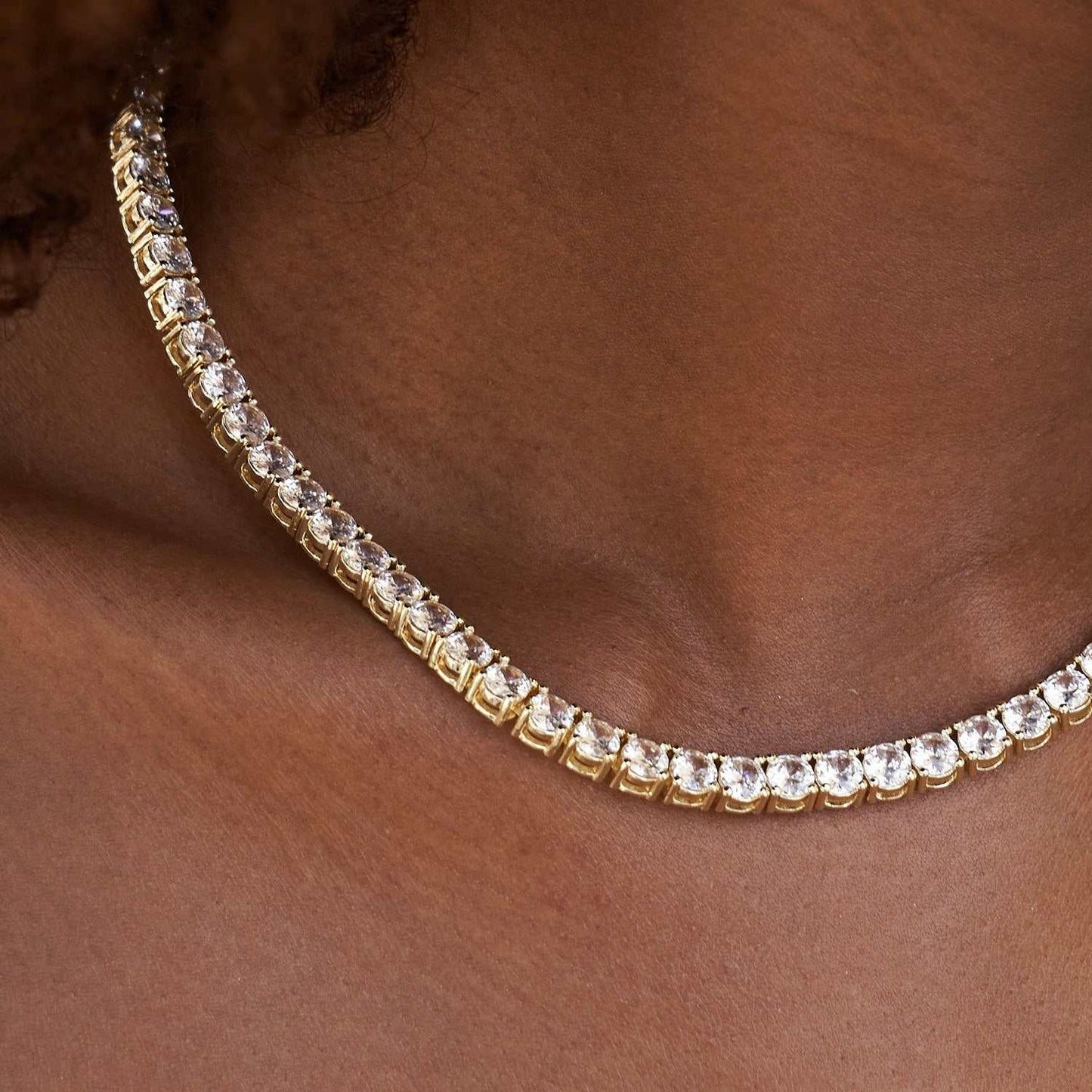 Collier 8Shine — Chaîne Tennis à Diamants en Or Jaune 5mm