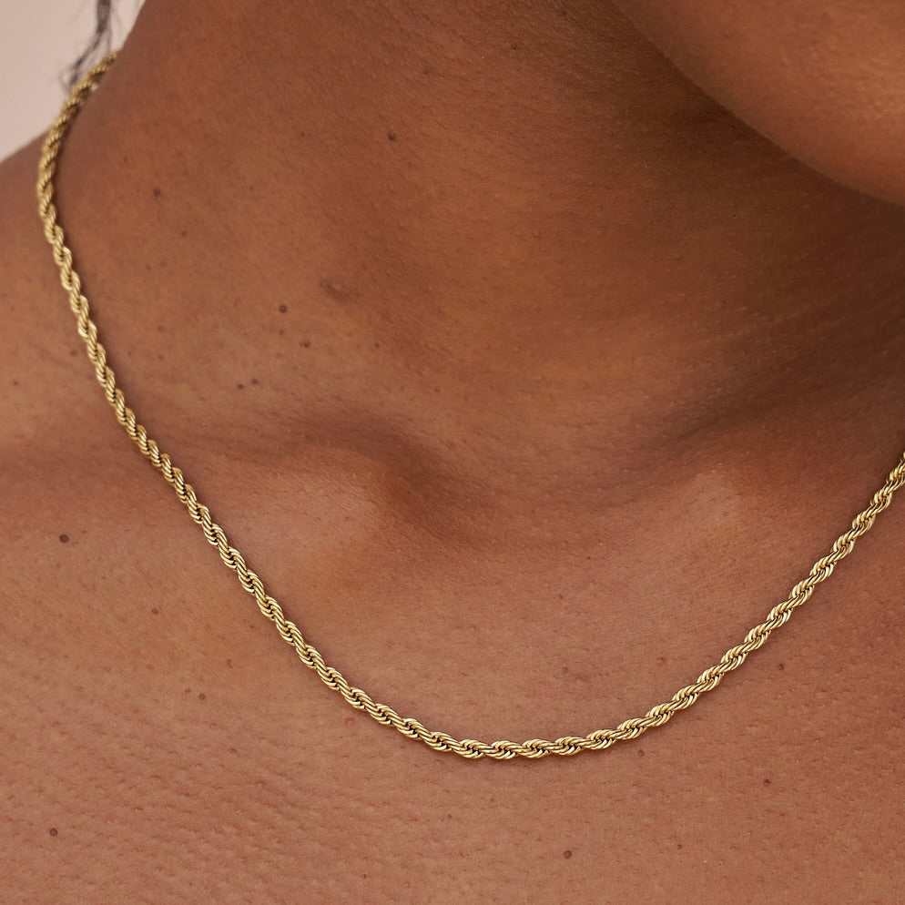 Collier 8Shine — Chaîne Rope en Or Jaune 2mm