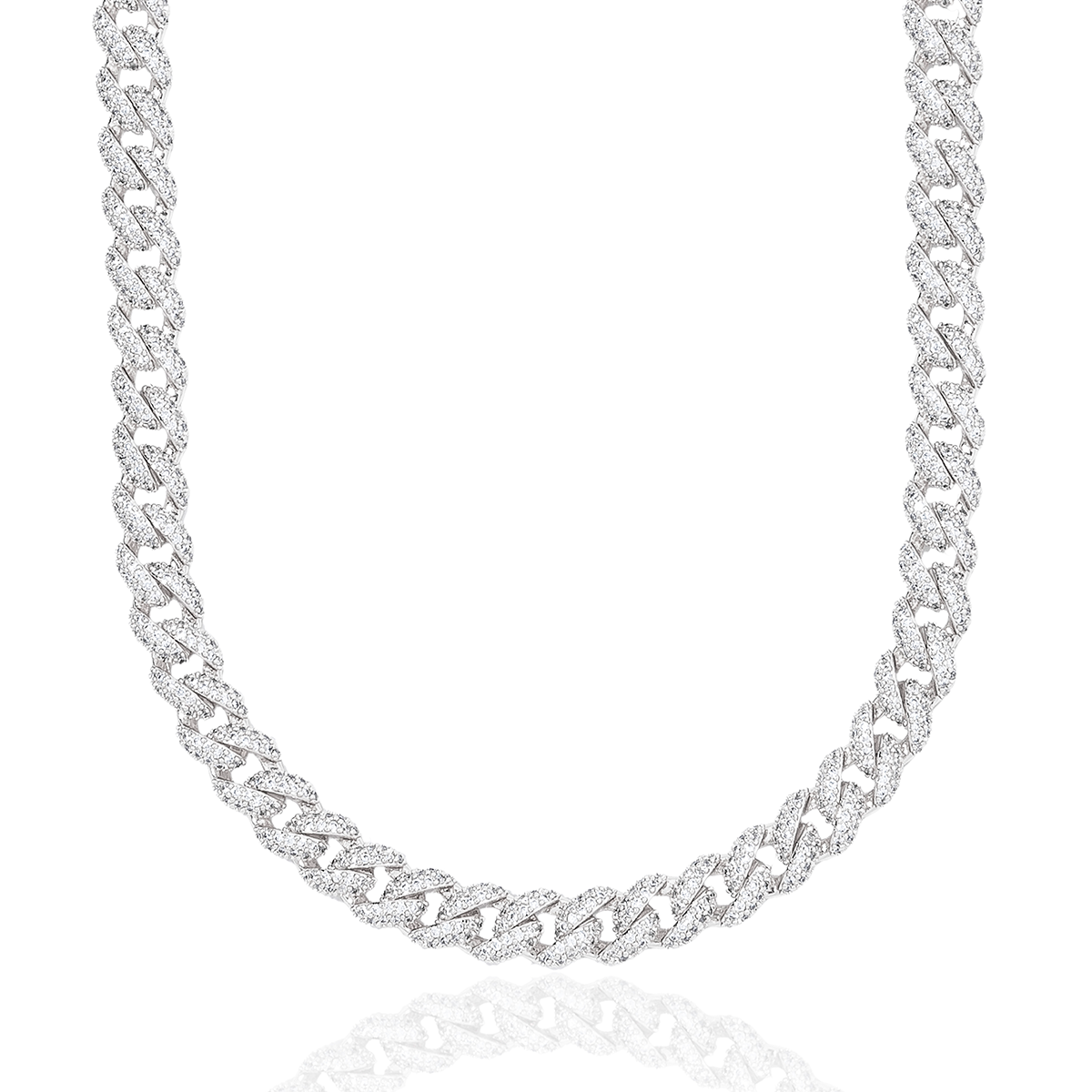 Chaîne 8Shine Cuban Diamond Or blanc - 8,5 mm
