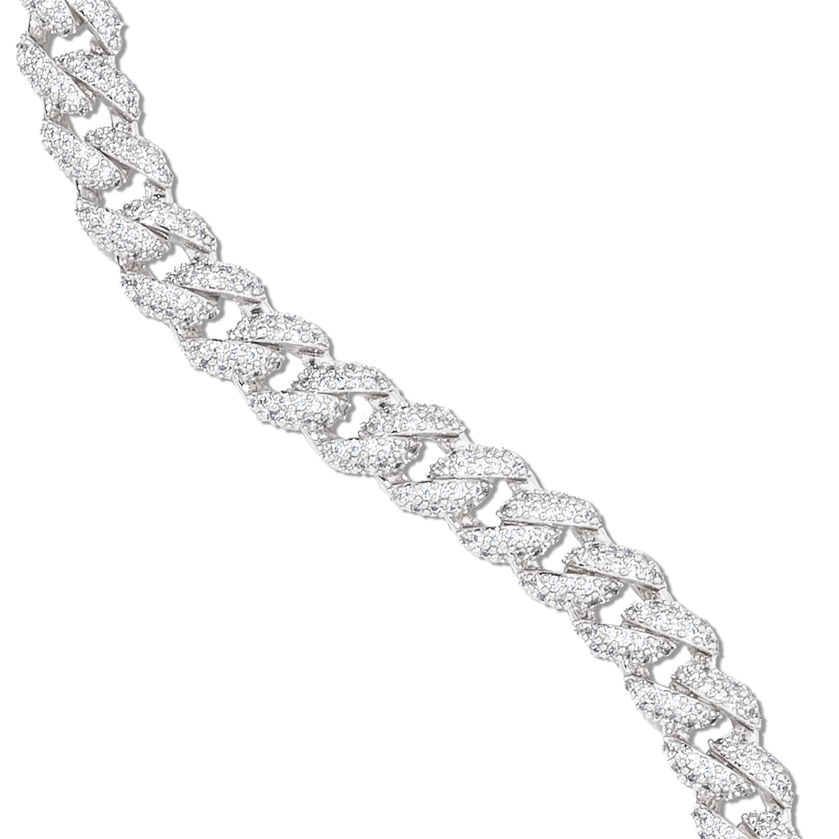 Chaîne 8Shine Cuban Diamond Or blanc - 8,5 mm