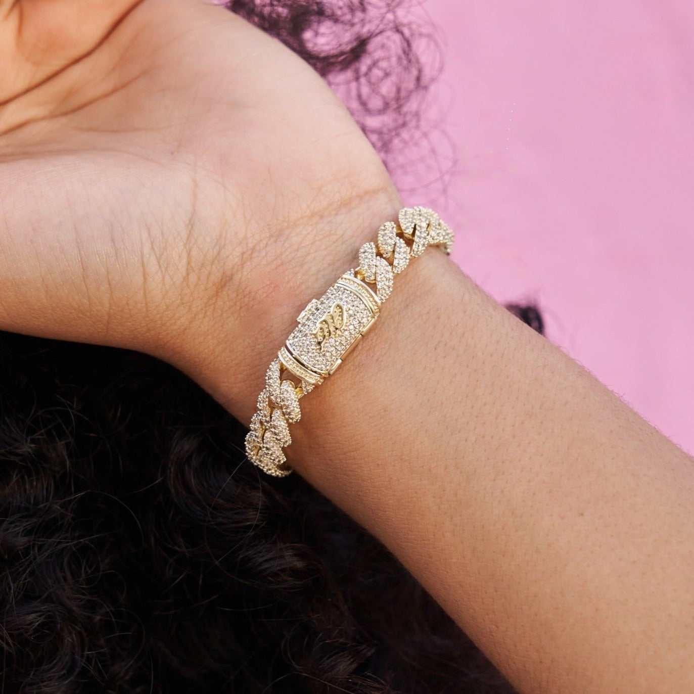 Bracelet 8Shine — Cuban à Diamants en Or Jaune 8.5mm