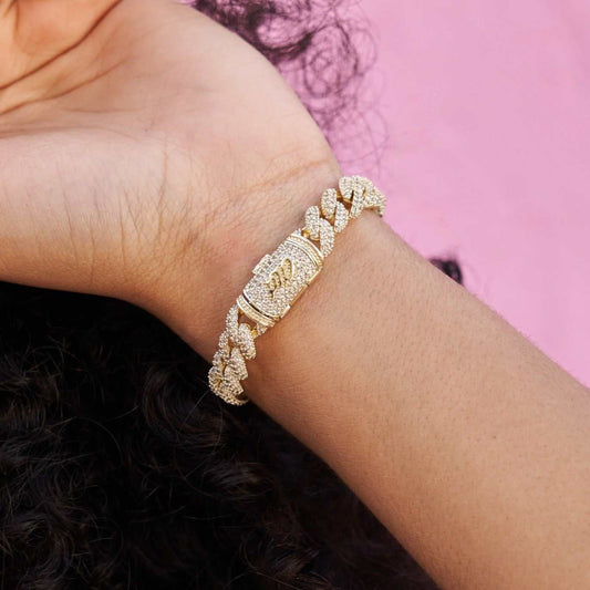 Bracelet 8Shine — Cuban à Diamants en Or Jaune 8.5mm