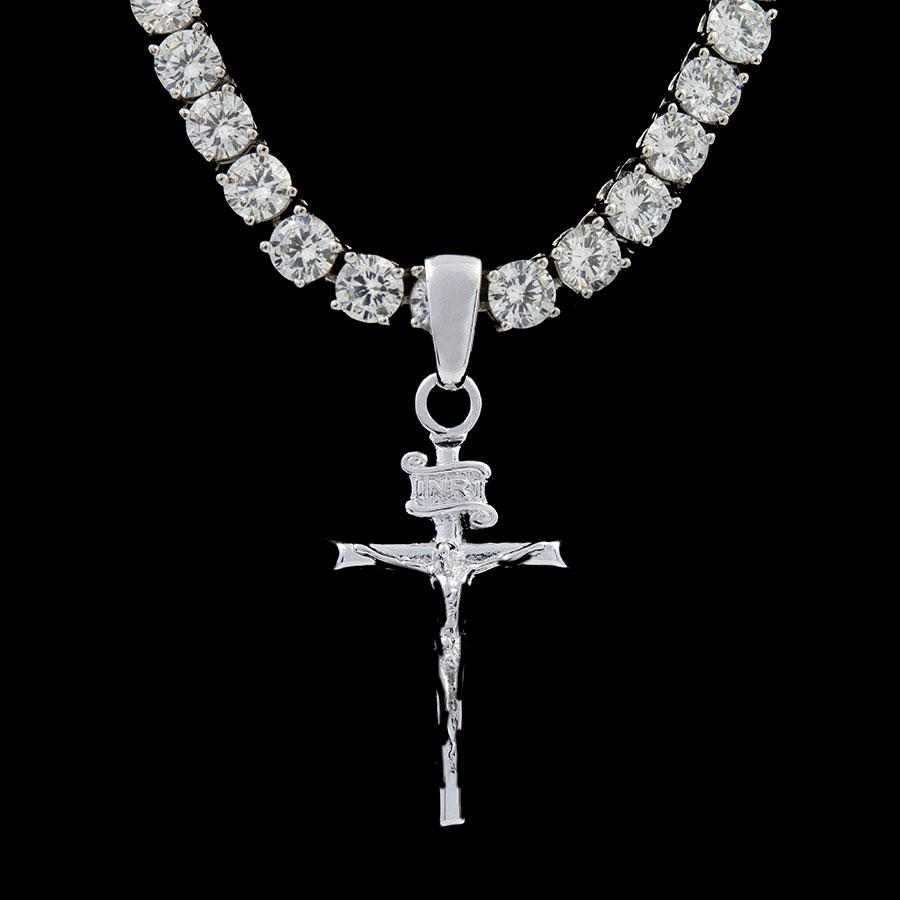 Pendentif 8Shine — Crucifix en Or Blanc
