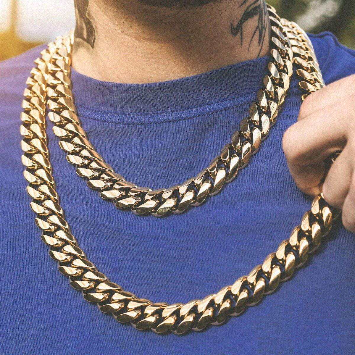Chaîne Cuban Signature 8Shine en Or jaune – 19 mm