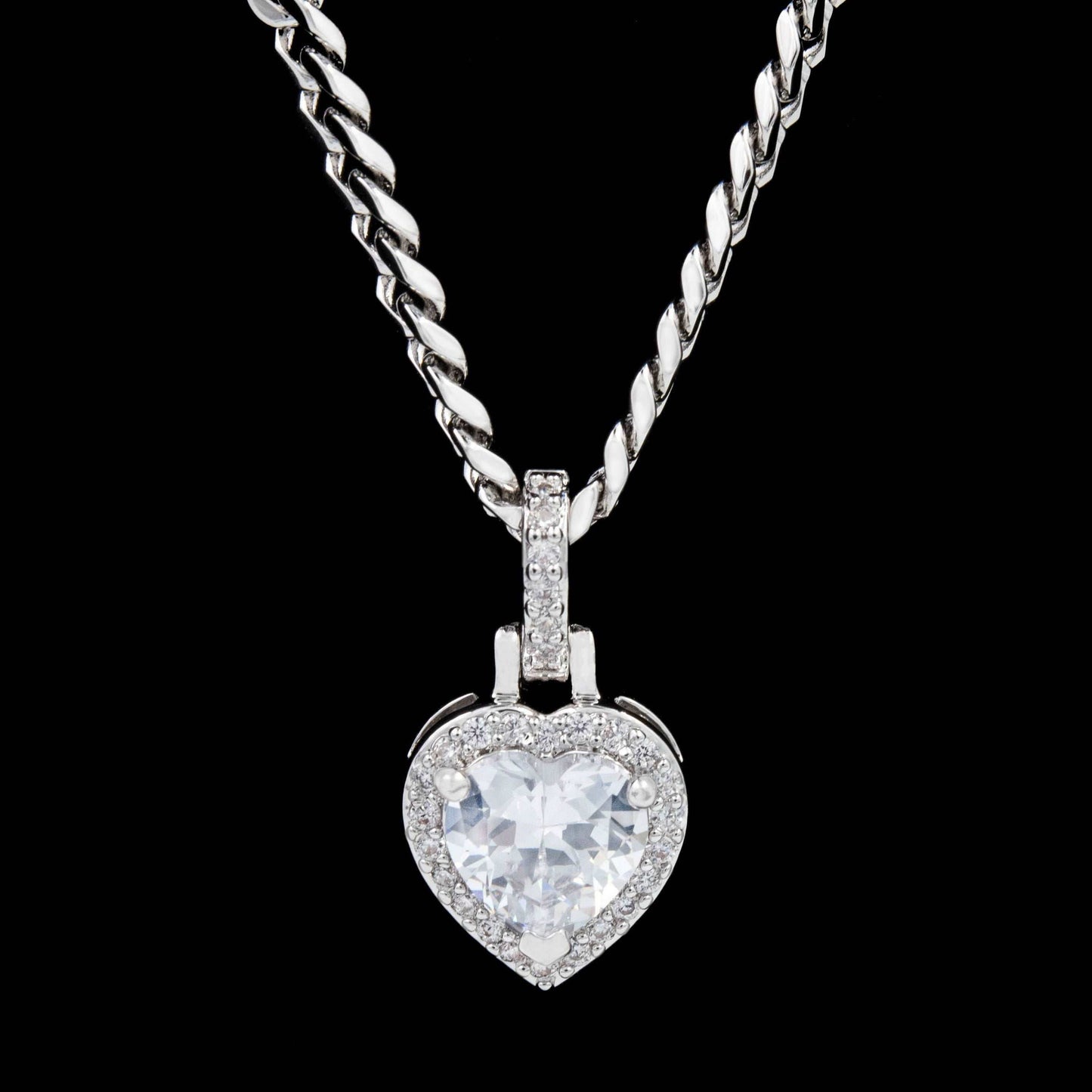 Pendentif 8Shine — Cœur Micro Iced à Diamants en Or Blanc