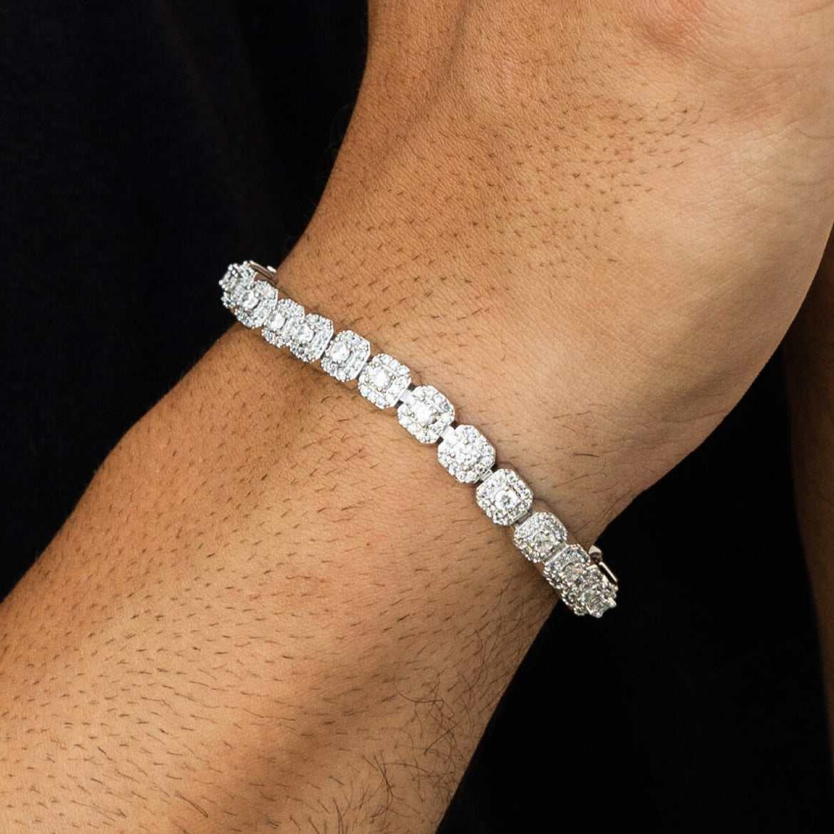Bracelet Micro Clustered Tennis 8Shine Or Blanc