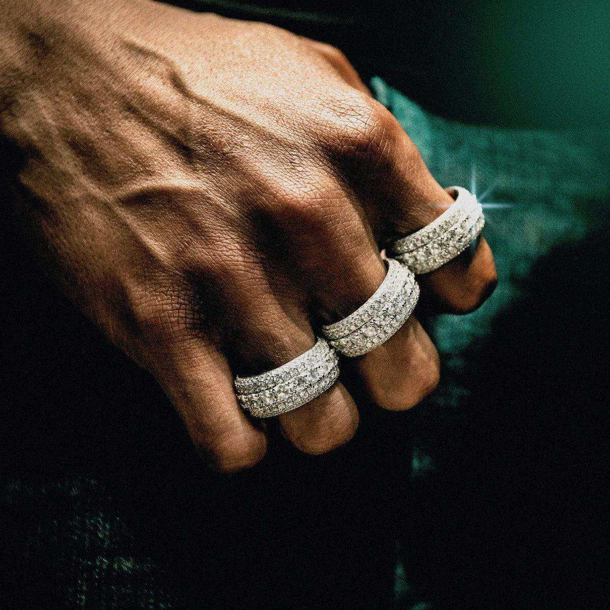 Bague 8Shine – 5 Layer Diamond Band en Or Blanc Vermeil