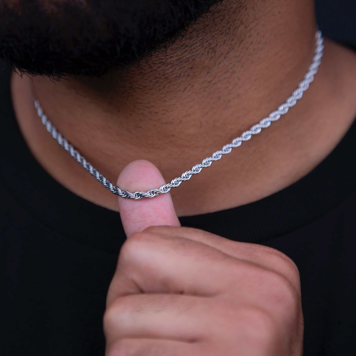 Chaîne 8Shine Rope en Or Blanc – 4mm