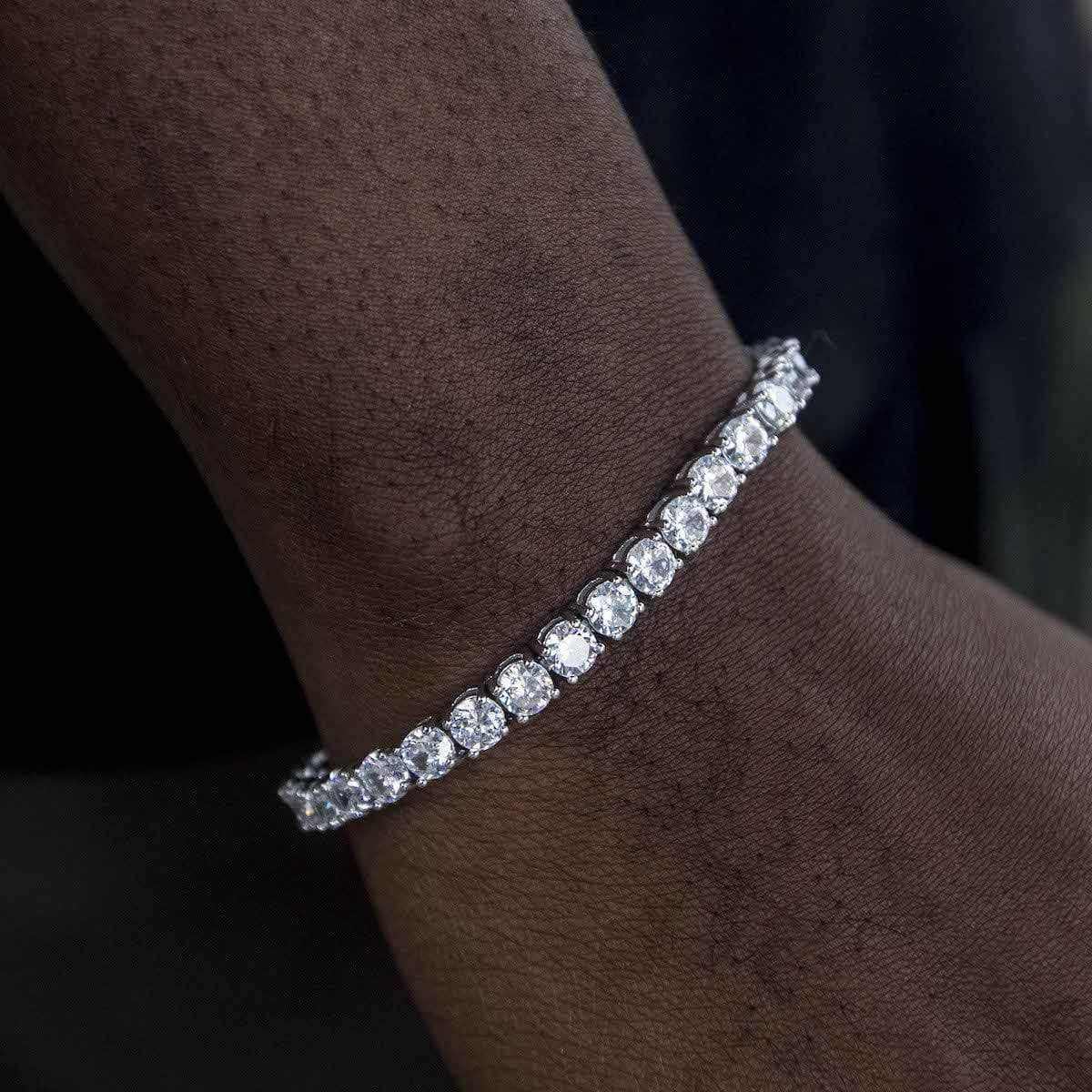 Bracelet Tennis Diamant 8Shine Or Blanc - 5mm