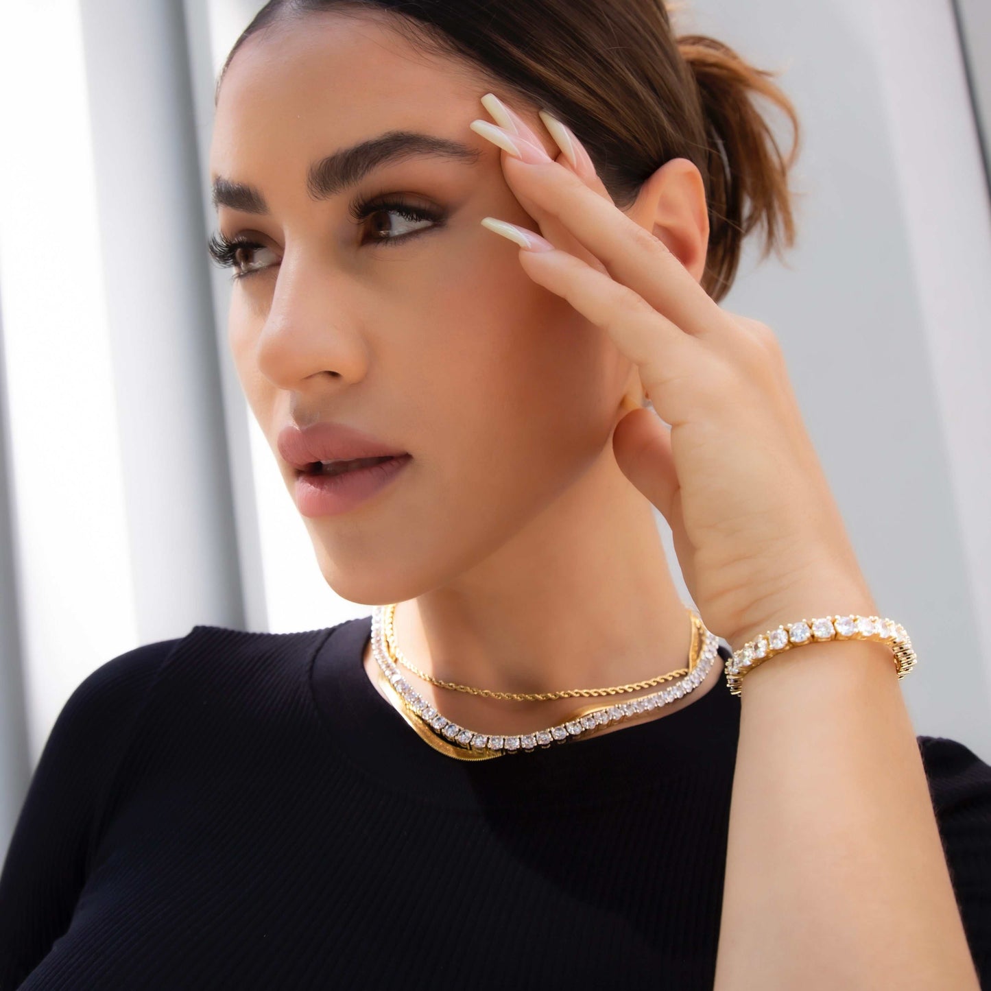 Collier 8Shine — Chaîne Tennis à Diamants en Or Jaune 5mm