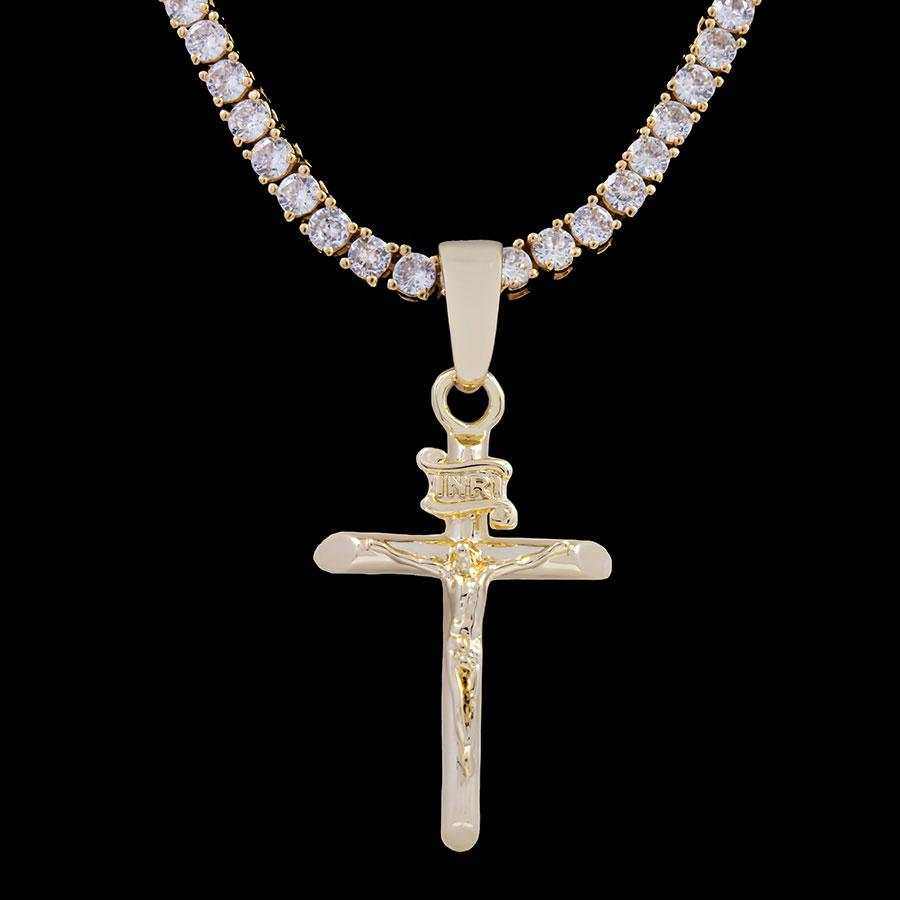 Pendentif Crucifix en Or Jaune 8Shine