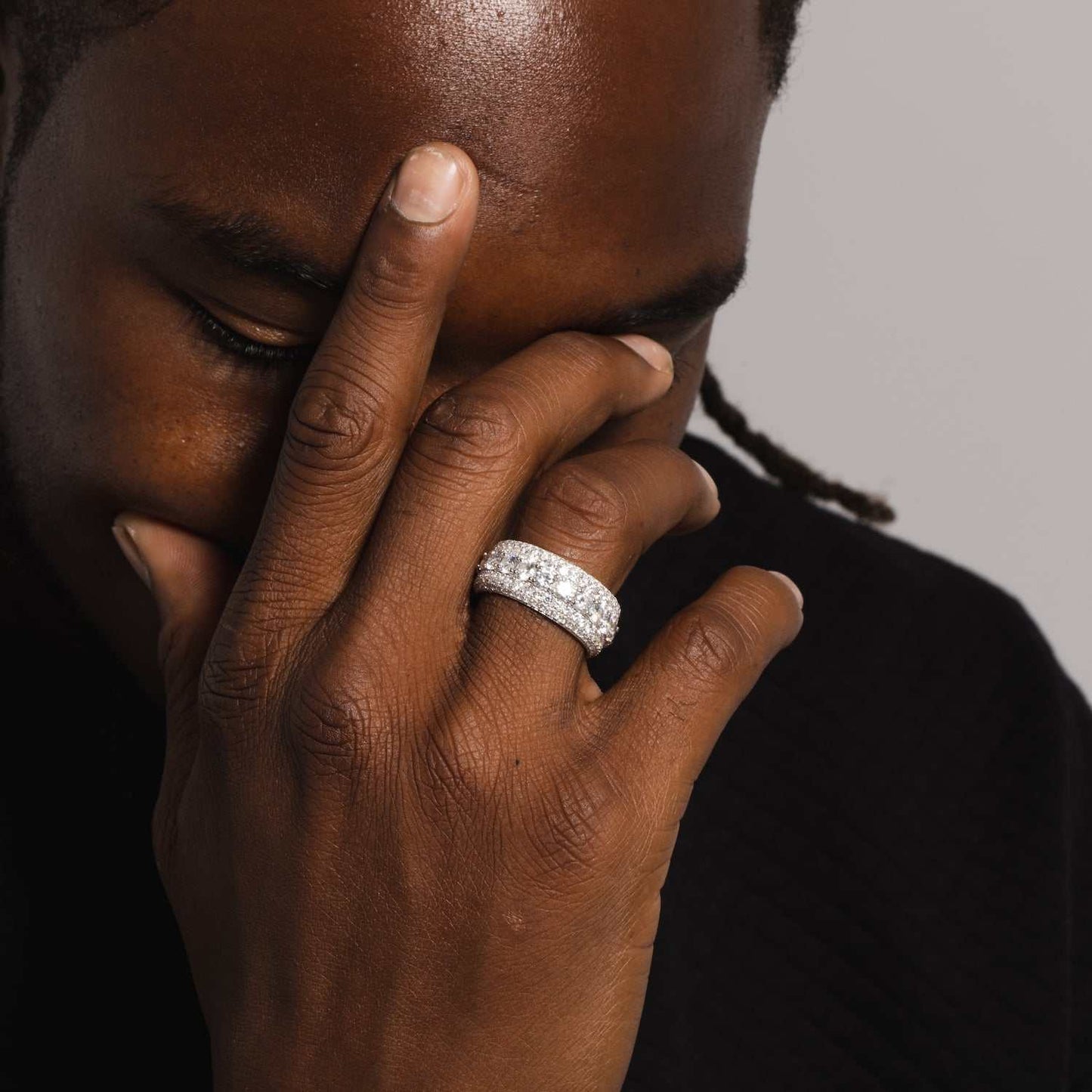 Bague 8Shine – 5 Layer Diamond Band en Or Blanc Vermeil