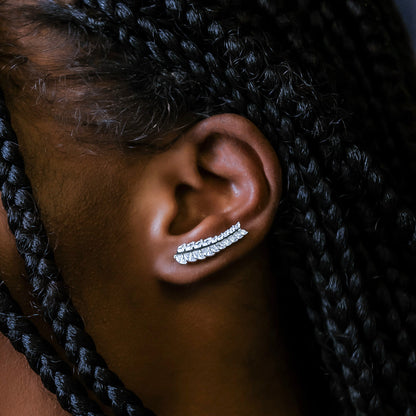 Boucle d’oreille 8Shine — Iced Herringbone Crawler (unité)