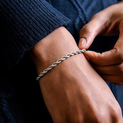 Bracelet 8Shine — Rope en Or Blanc 4mm