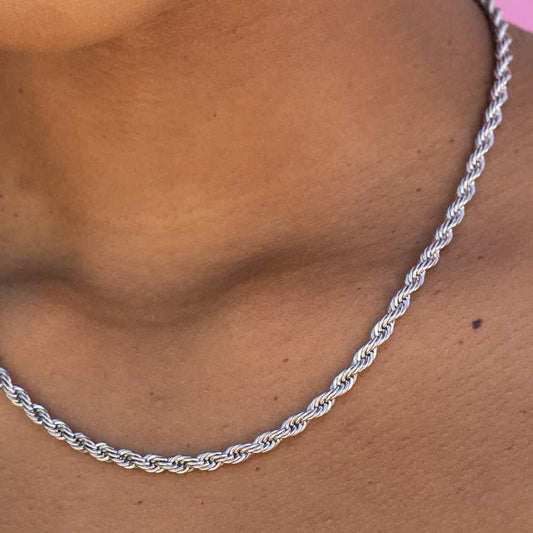 Collier 8Shine — Chaîne Rope en Or Blanc 4mm