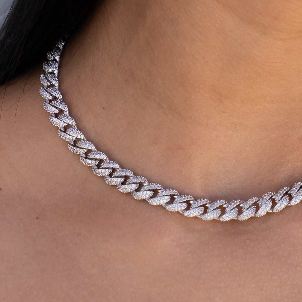 Collier 8Shine — Chaîne Cuban à Diamants en Or Blanc 8.5mm
