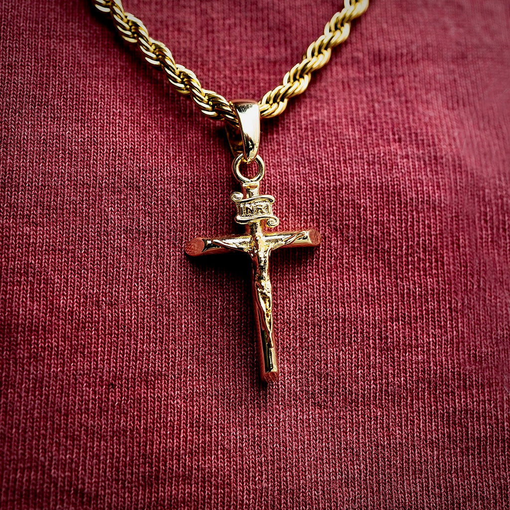Pendentif Crucifix en Or Jaune 8Shine