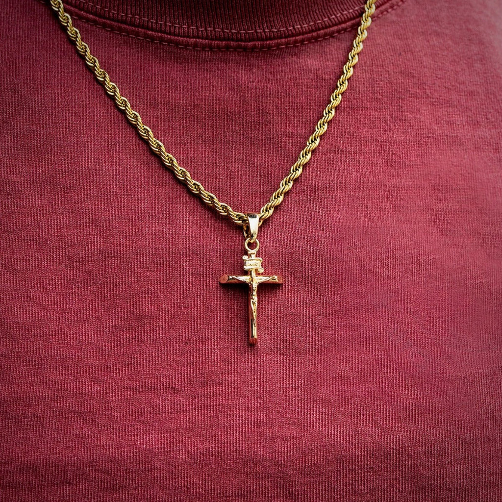 Pendentif Crucifix en Or Jaune 8Shine