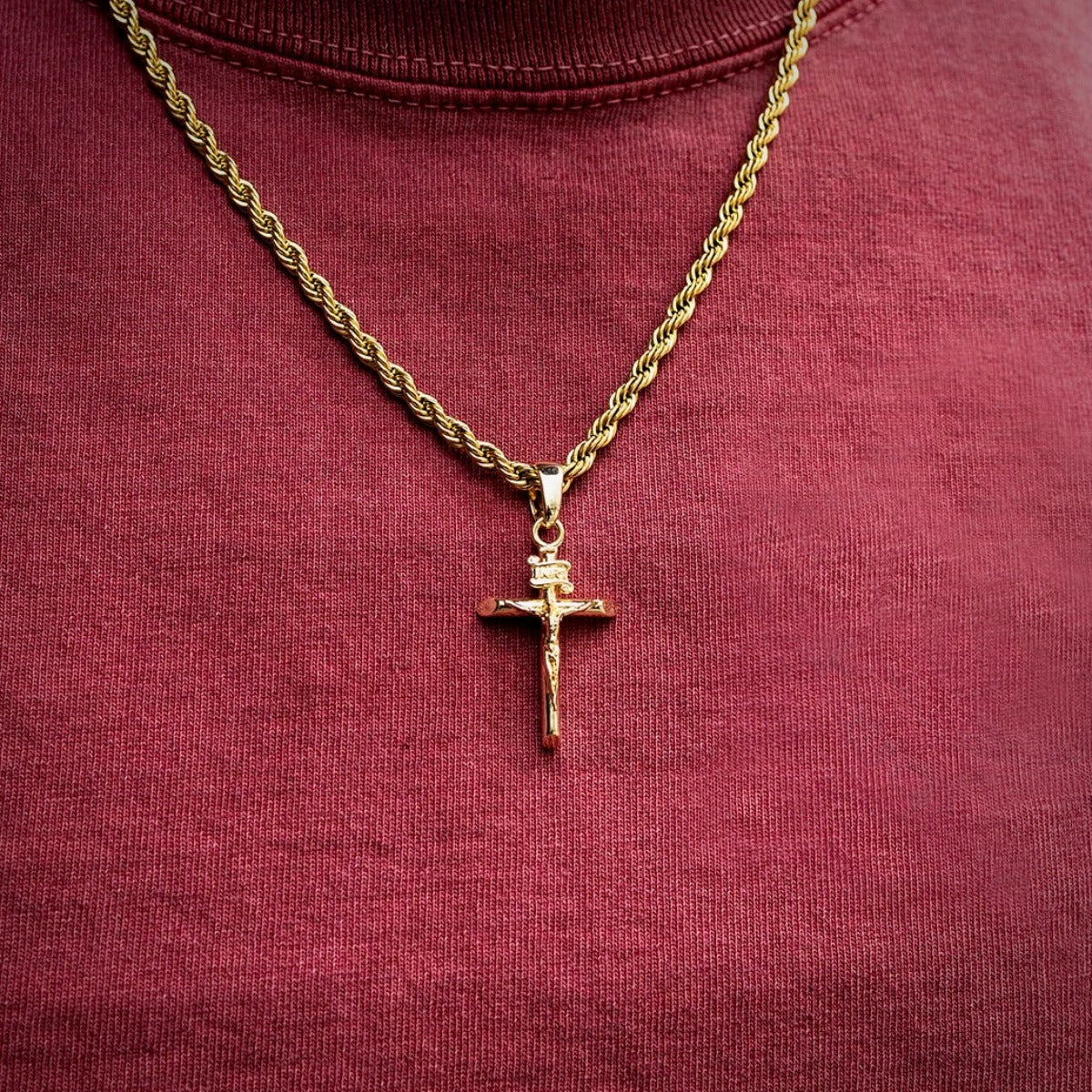 Pendentif Crucifix en Or Jaune 8Shine