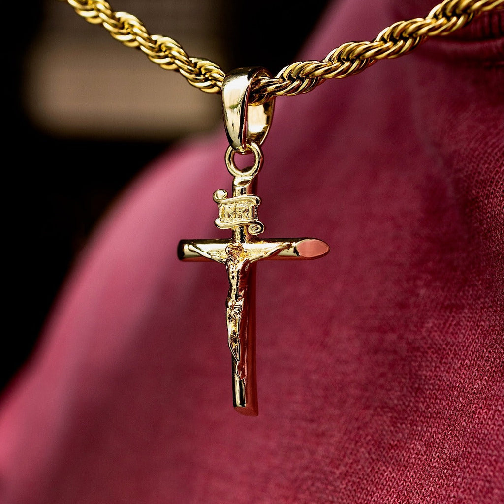Pendentif Crucifix en Or Jaune 8Shine