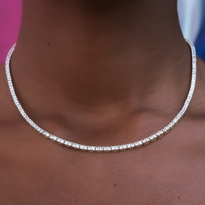 Collier 8Shine — Chaîne Tennis à Diamants en Or Jaune 2mm