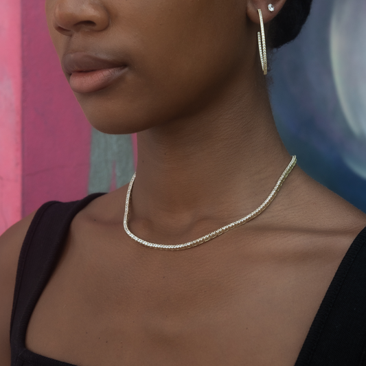 Collier 8Shine — Chaîne Tennis à Diamants en Or Jaune 2mm