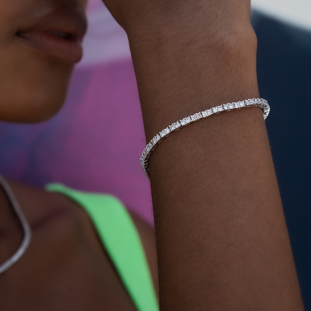 Bracelet 8Shine — Tennis à Diamants en Or Blanc 2mm