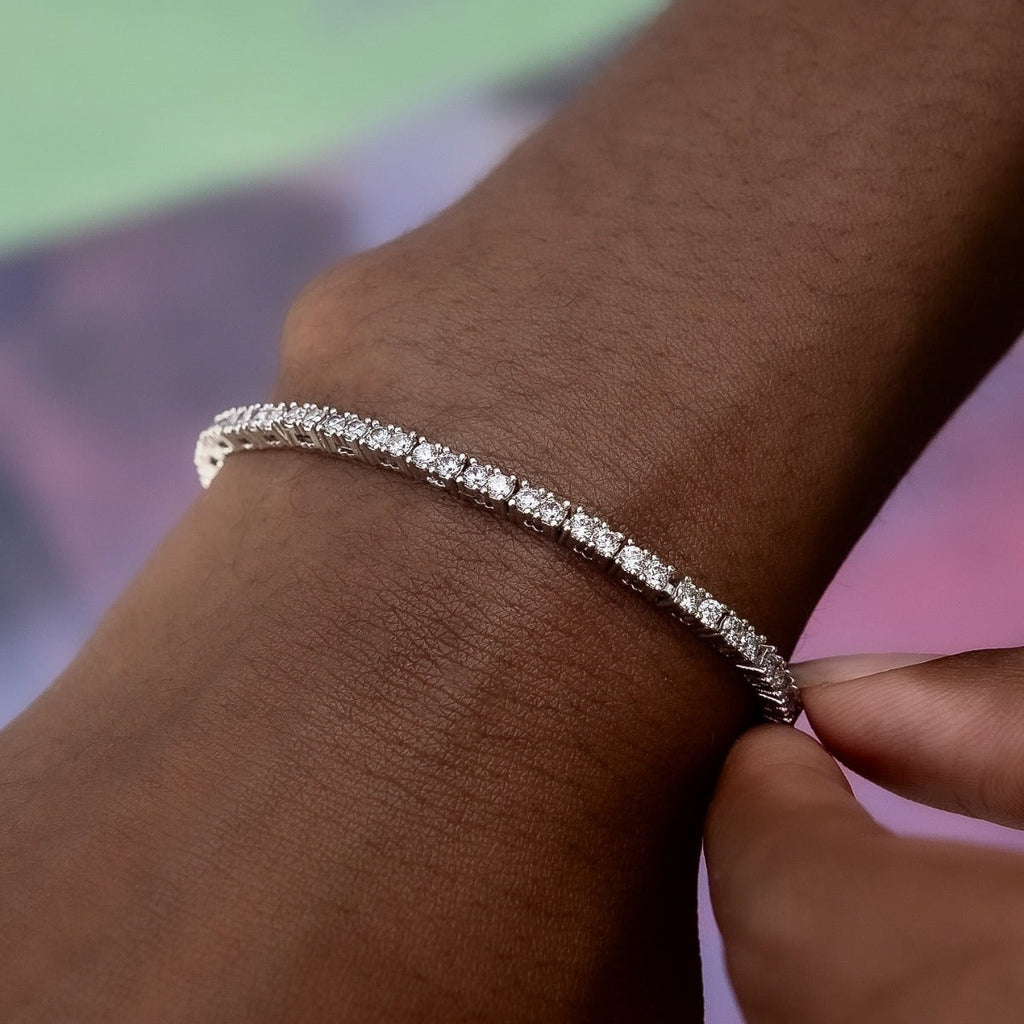 Bracelet 8Shine — Tennis à Diamants en Or Blanc 2mm