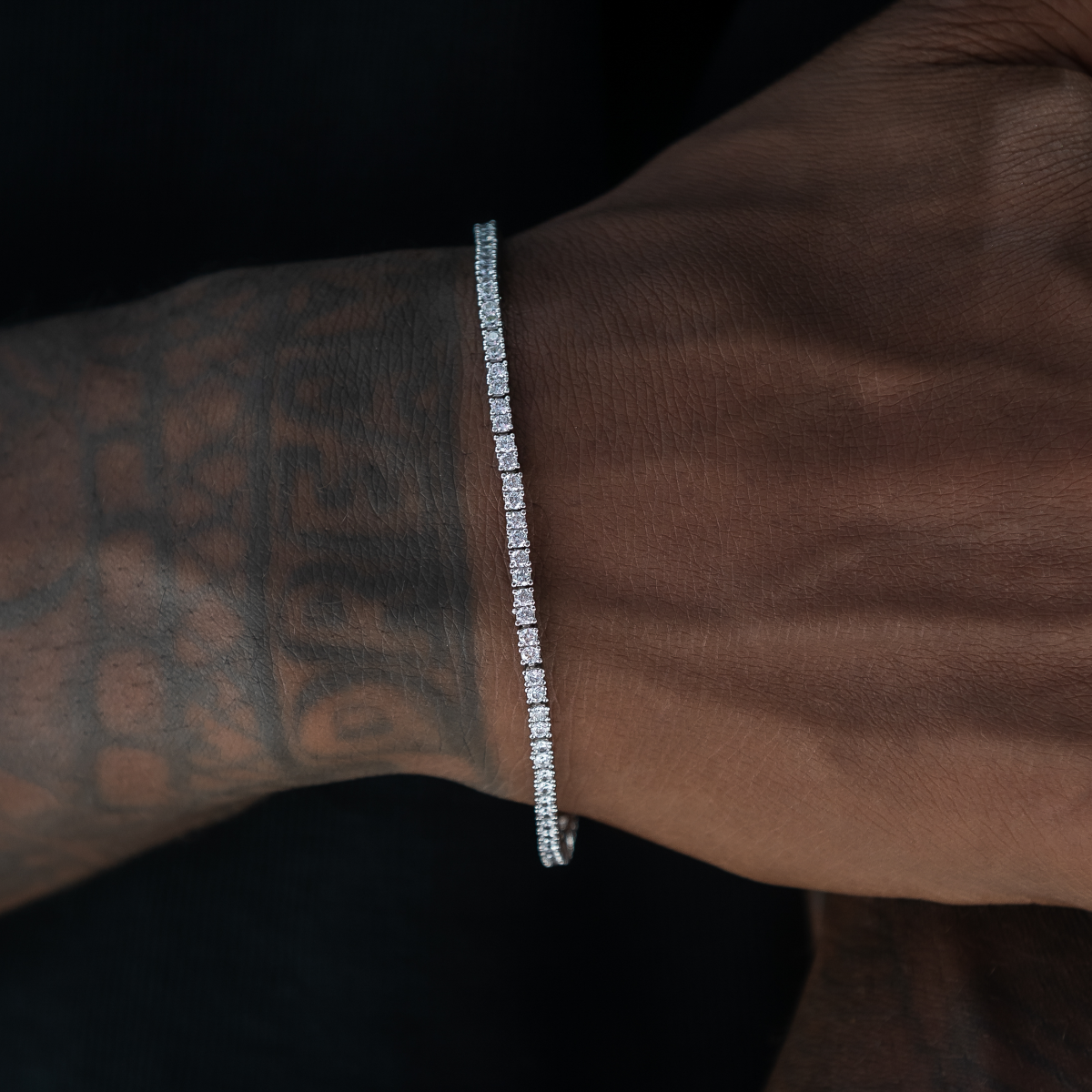 Bracelet Tennis Diamant 8Shine Or Blanc - 2mm