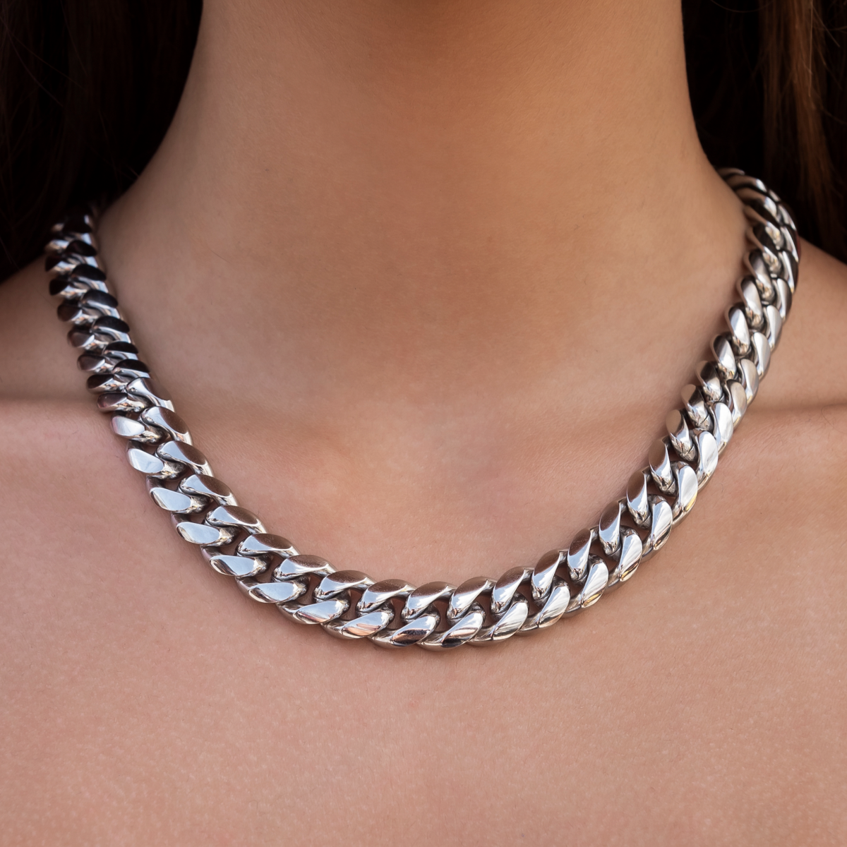 Collier 8Shine — Chaîne Signature Cuban en Or Blanc 12mm