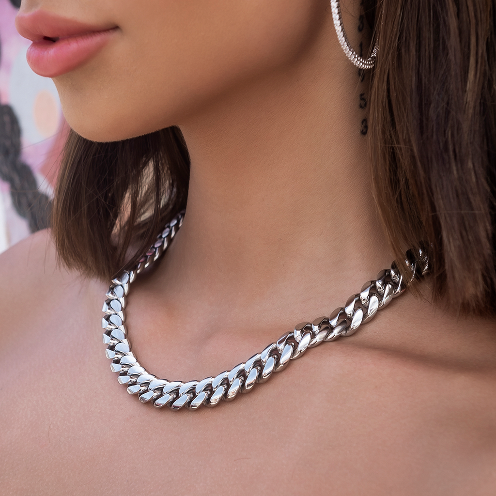 Collier 8Shine — Chaîne Signature Cuban en Or Blanc 12mm