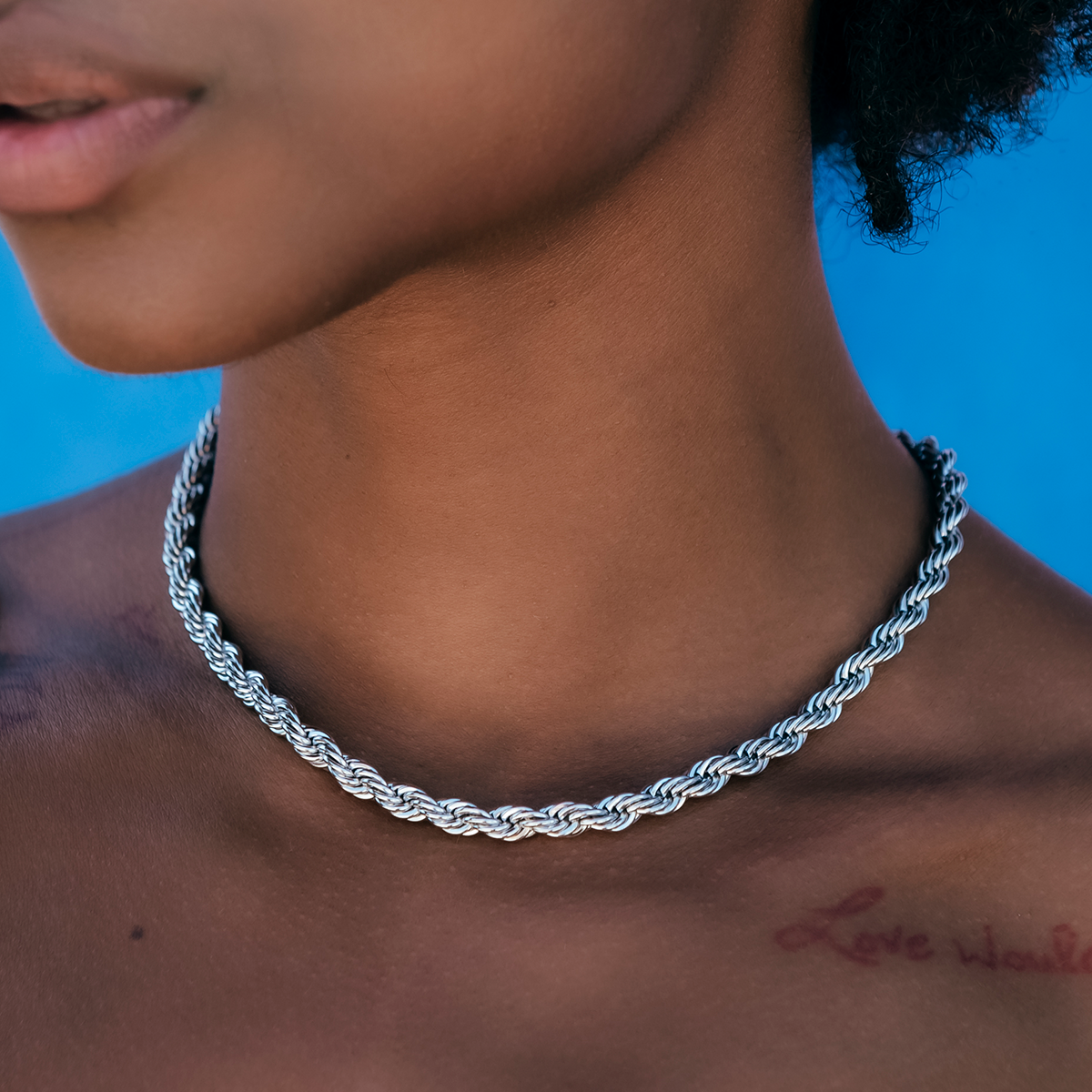 Collier 8Shine — Chaîne Rope en Or Blanc 6mm