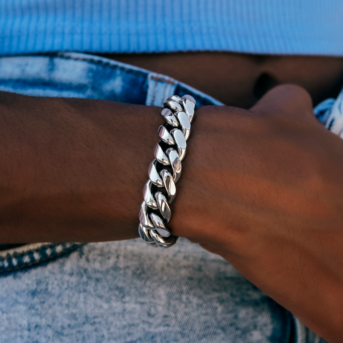 Bracelet 8Shine — Signature Cuban Link en Or Blanc 12mm