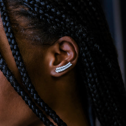 Boucle d’oreille 8Shine — Iced Herringbone Crawler (unité)