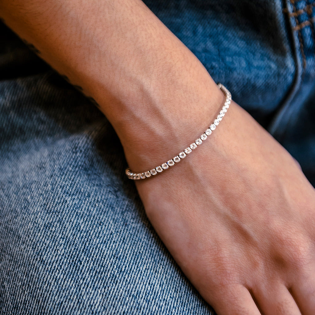 Bracelet 8Shine — Micro Tennis en Or Blanc