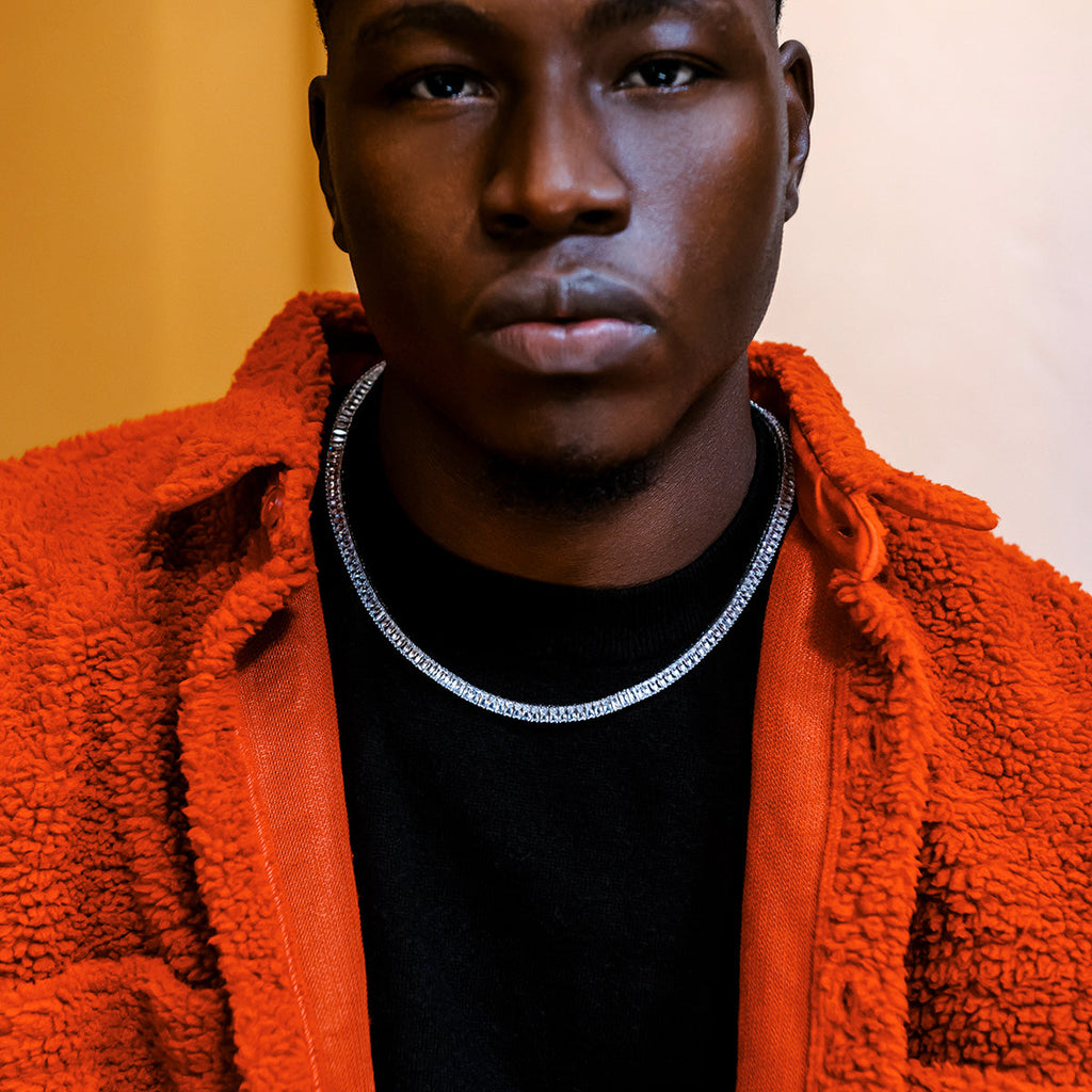 Chaine 8Shine Tennis Baguette en Or Blanc – 6mm