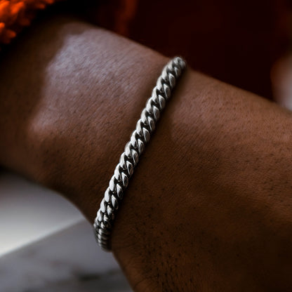 Bracelet Miami Cuban 8Shine Or Blanc - 6mm