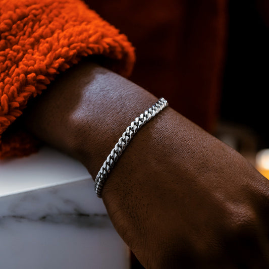 Bracelet Miami Cuban 8Shine Or Blanc - 6mm