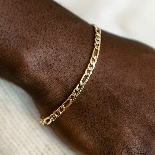Bracelet Figaro 8Shine Or Jaune - 4mm