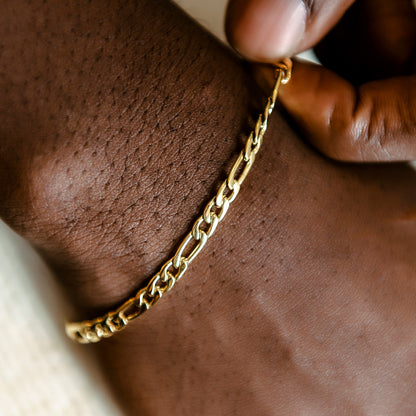 Bracelet Figaro 8Shine Or Jaune - 4mm