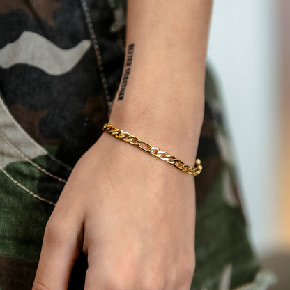 Bracelet 8Shine — Figaro en Or Jaune 4mm