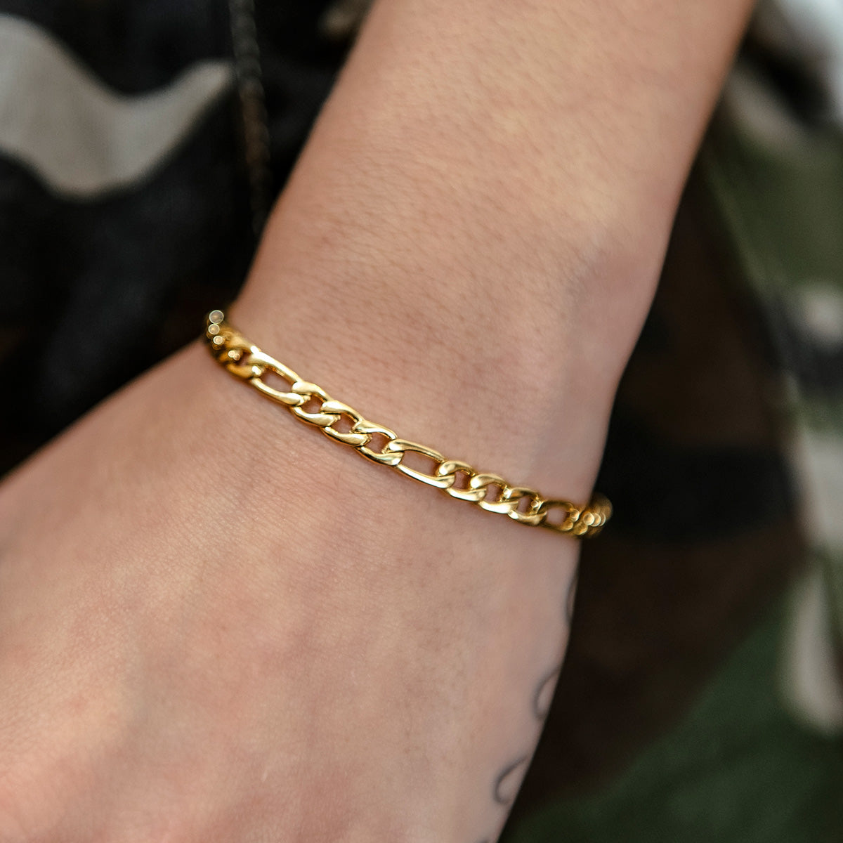 Bracelet 8Shine — Figaro en Or Jaune 4mm