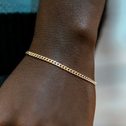 Bracelet Micro Cuban 8Shine Or Jaune - 3mm
