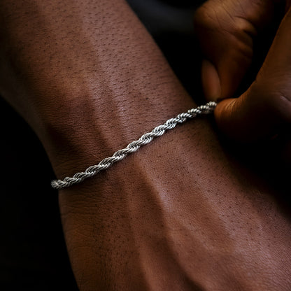 Bracelet Rope 8Shine Or Blanc - 4mm