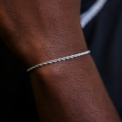 Bracelet Rope 8Shine Or Blanc - 2mm