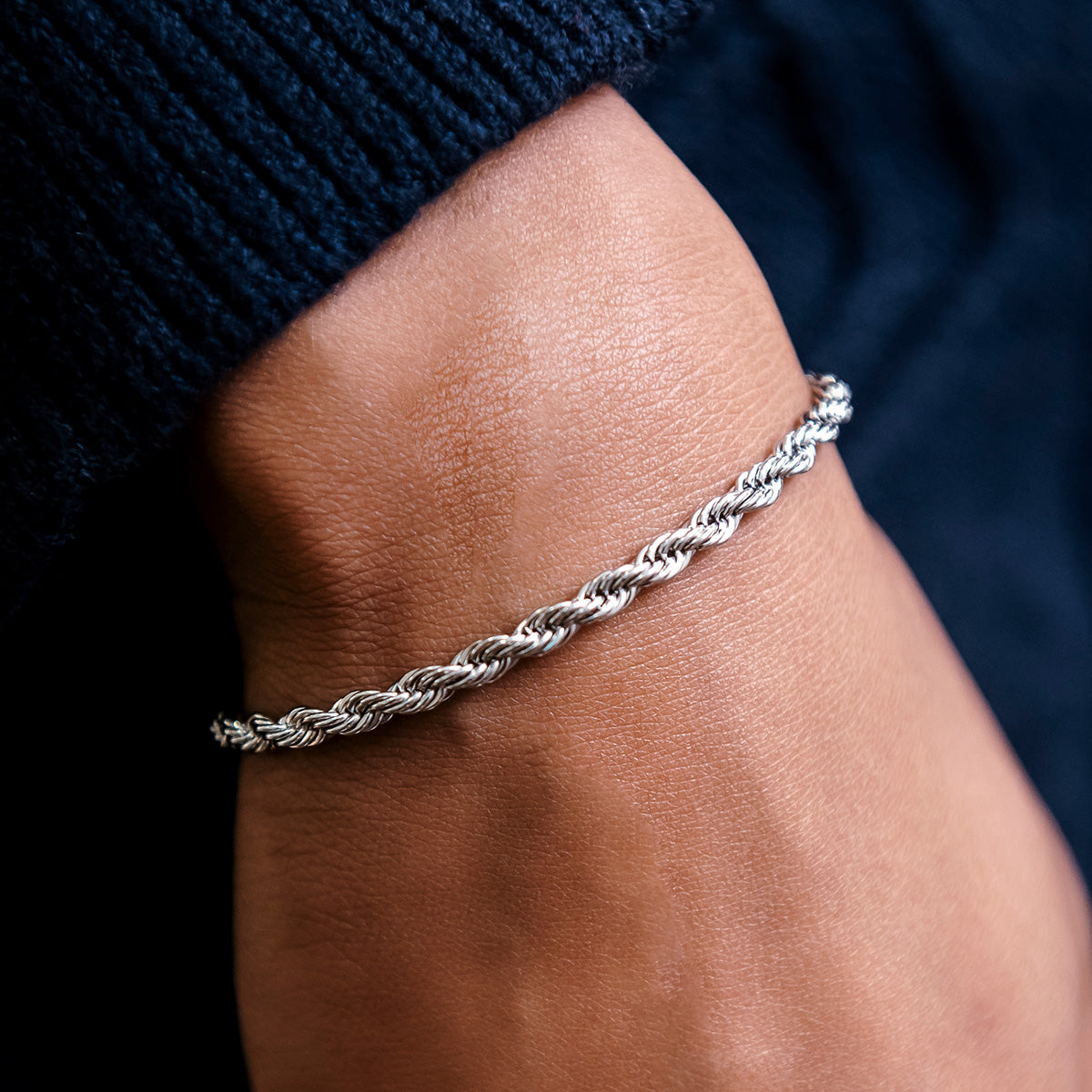Bracelet 8Shine — Rope en Or Blanc 4mm