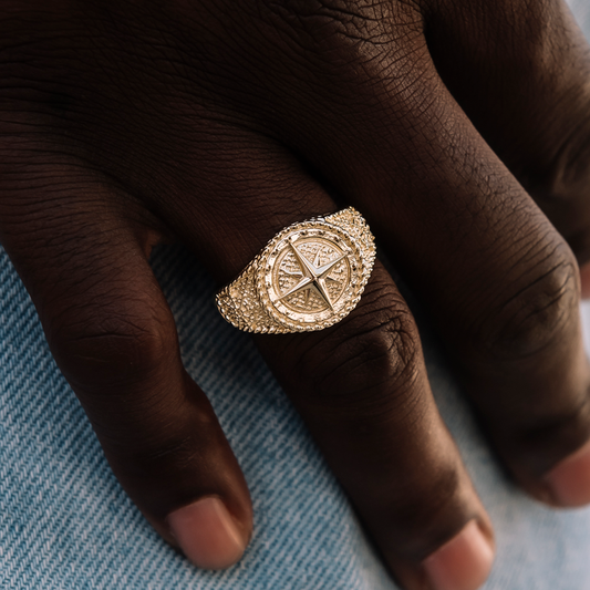 Bague 8Shine – Compass en Or Jaune Vermeil