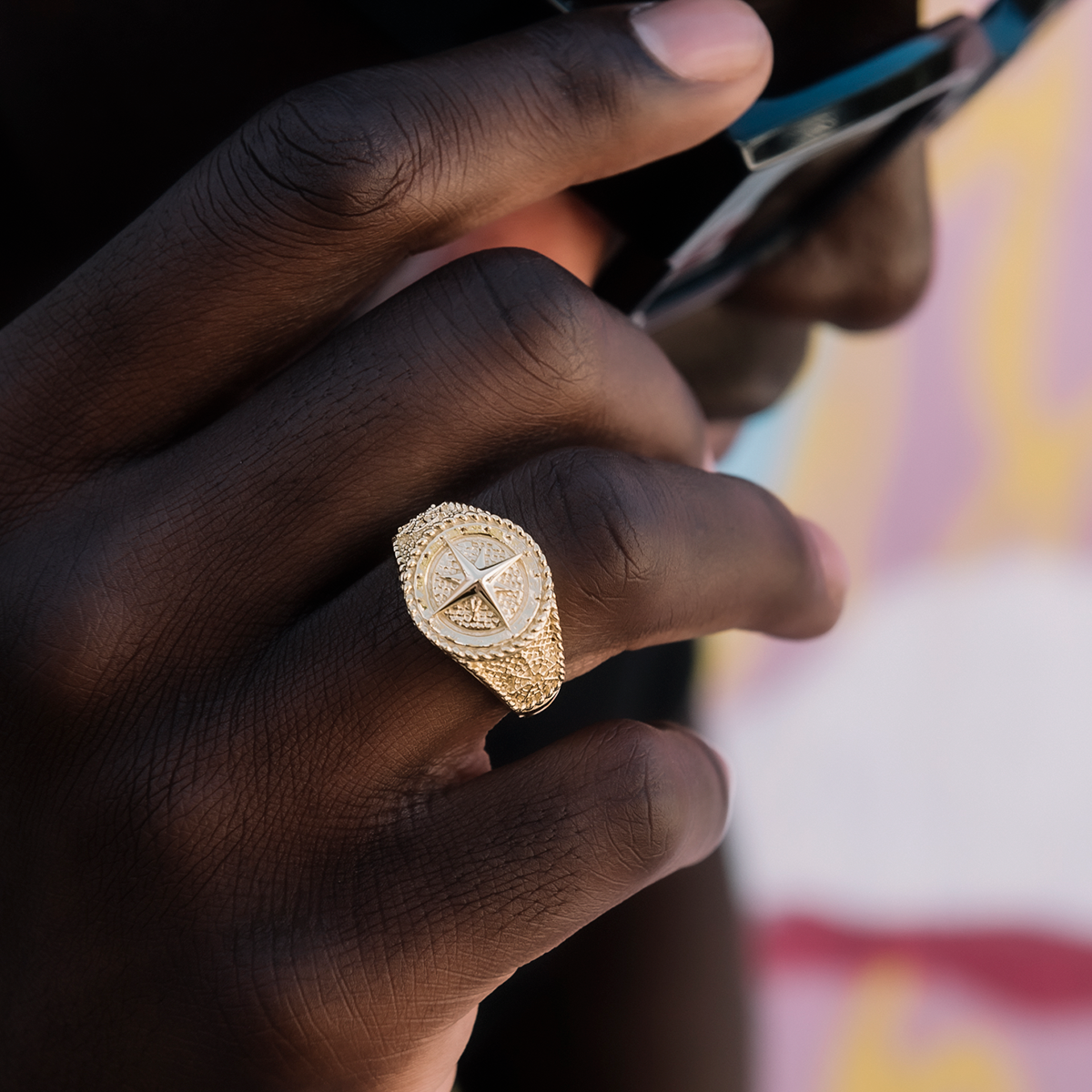 Bague 8Shine – Compass en Or Jaune Vermeil