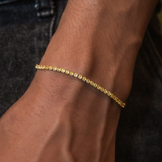 Bracelet Micro Tennis 8Shine – Édition Yellow Glow